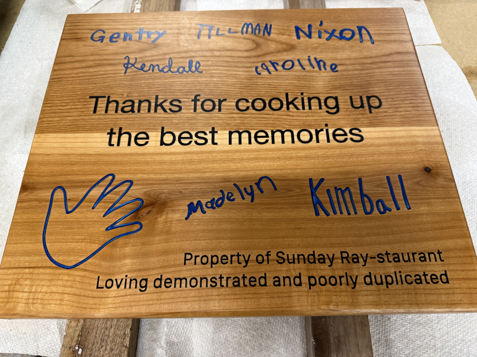 A personalized grandpa cutting board